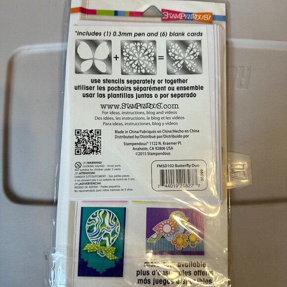 Stampendous Stencil Duo With Pen & Blank Cards Butterfly - Picture 2 of 2